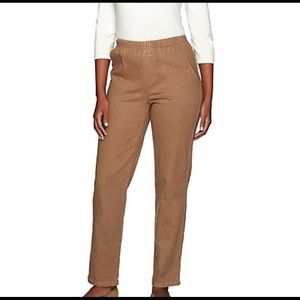Denim&Co ‘How Timeless’ Petite 4-Pocket Pull-on Jeans - Chestnut (A262866)